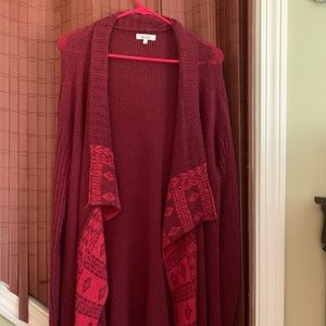 Red Fall/winter Cardigan